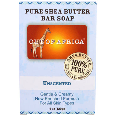 Out of Africa, Barre de savon au beurre de karité pur, non parfumée, 4 oz (120 g)