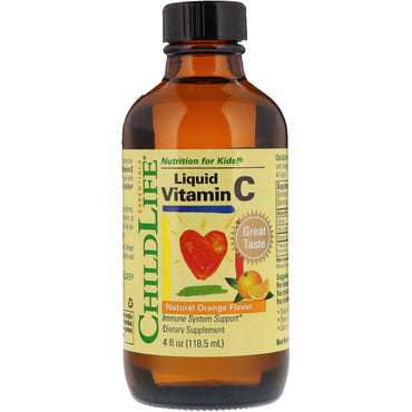 ChildLife, Essentials, Liquid Vitamin C, Natural Orange Flavor, 4 fl oz (118.5 mL)