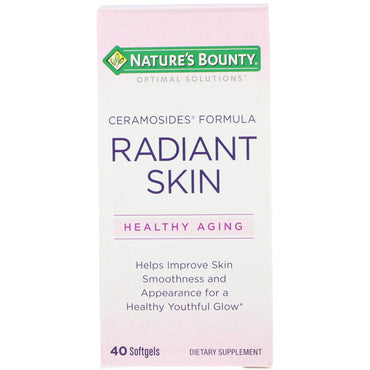 Nature's Bounty Optimal Solutions Radiant Skin Ceramosides Formula 40 Softgels