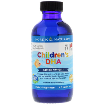 Nordic Naturals, Children's DHA, Strawberry, 4 fl oz (119 ml)