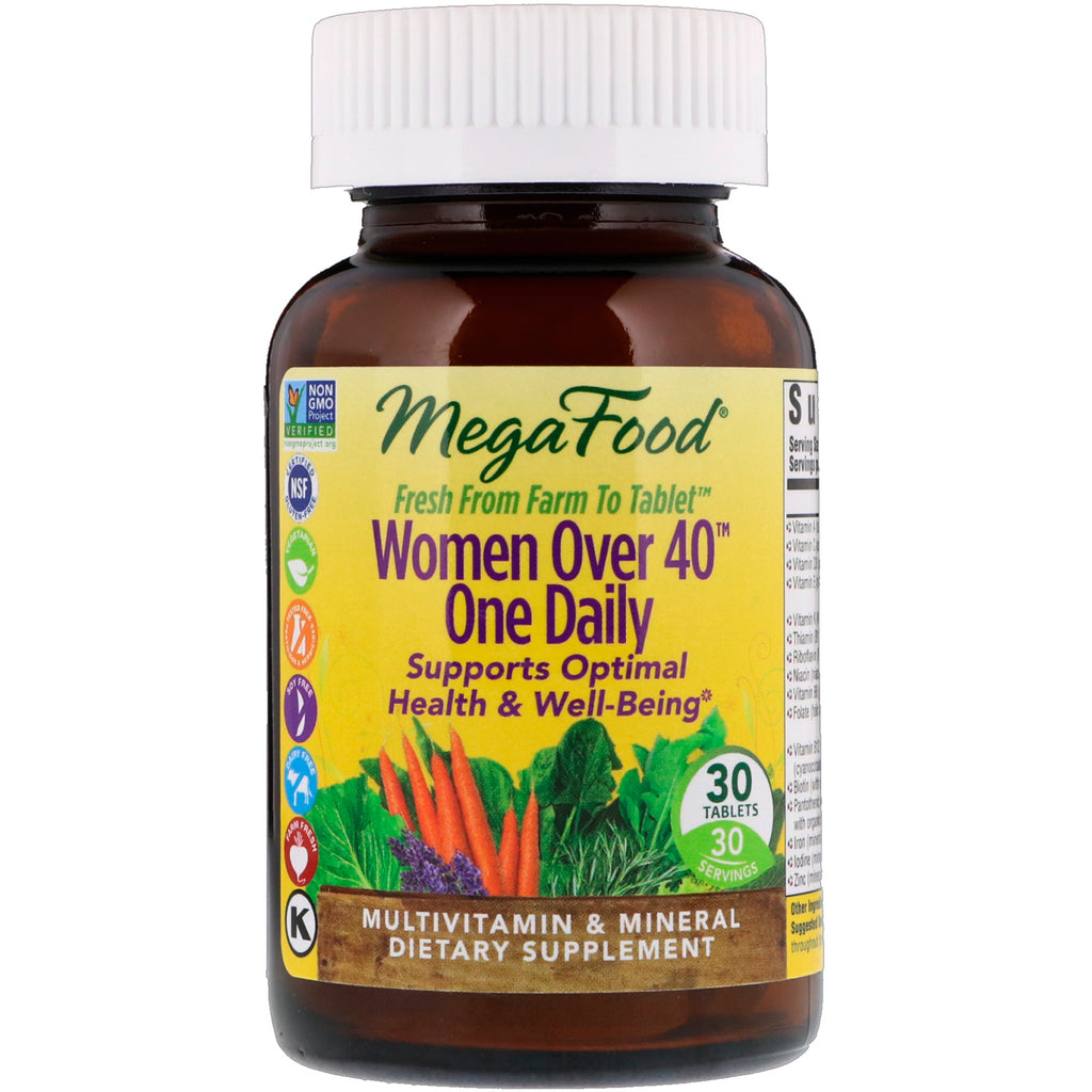 MegaFood, mujeres mayores de 40 años, una dosis diaria, 30 tabletas