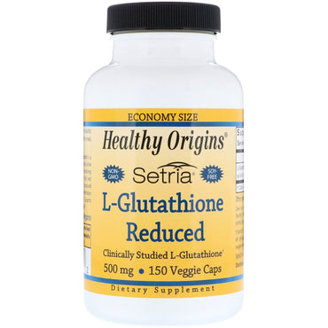 Healthy Origins, Setria, L-Glutathion réduit, 500 mg, 150 gélules végétariennes