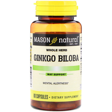Mason Natural, Ginkgo Biloba, 60 gélules