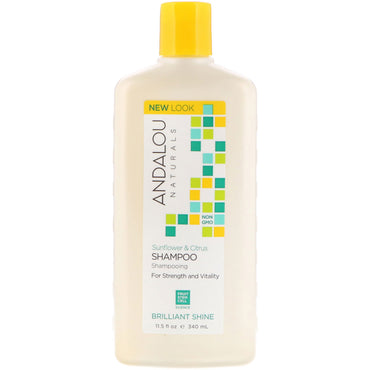 Andalou Naturals, șampon, strălucire strălucitoare, pentru forță și vitalitate, floarea soarelui și citrice, 11,5 fl oz (340 ml)