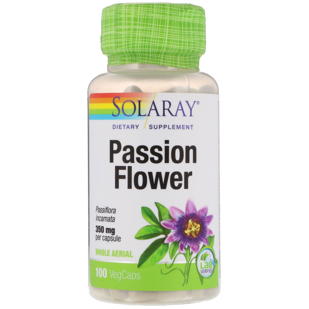 Solaray, Flor de la pasión, 350 mg, 100 cápsulas vegetales