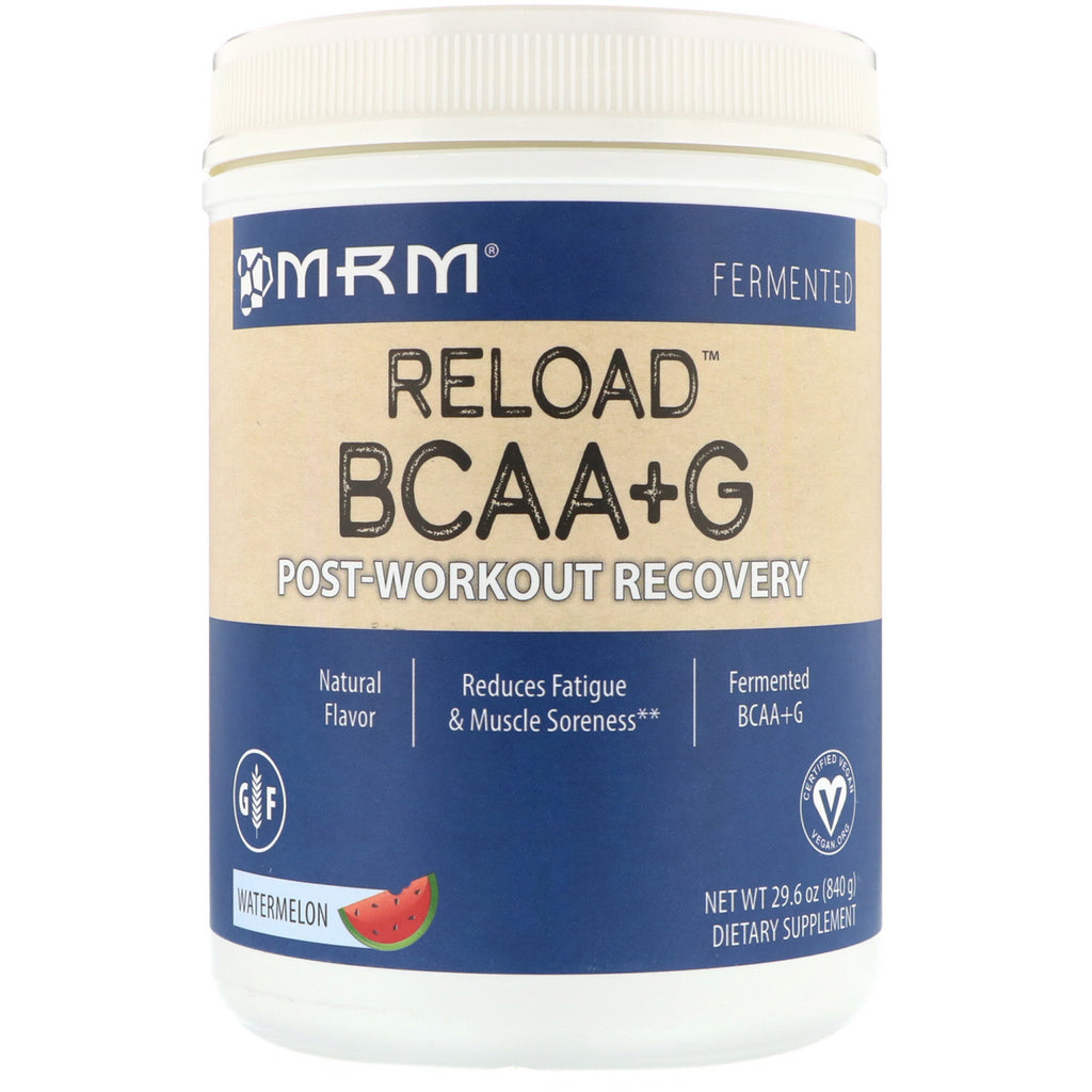 MRM, BCAA+ G Reload, récupération post-entraînement, pastèque, 29,6 oz (840 g)