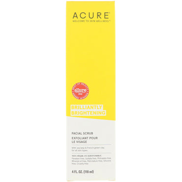 Acure, Brilliantly Brightening, Facial Scrub, 4 fl oz (118 ml)
