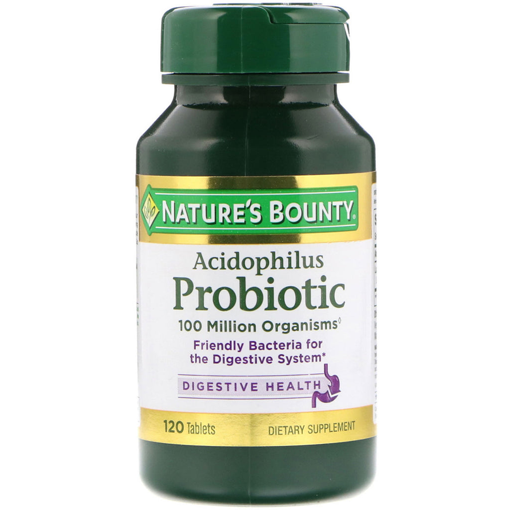 Nature's Bounty, Acidophilus Probiotikum, 120 tabletter