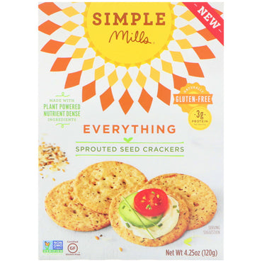 Simple Mills, Cracker mit gekeimten Samen, Alles, 4,25 oz (120 g)