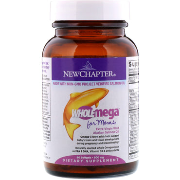 Nouveau chapitre, Wholemega pour les mamans, 500 mg, 90 gélules