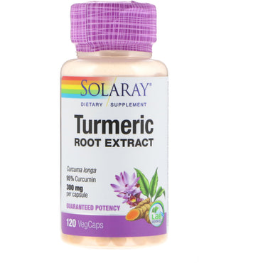 Solaray, extract de rădăcină de turmeric, 300 mg, 120 VegCaps