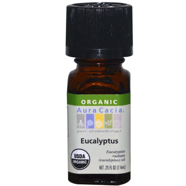 Aura Cacia, eucalipto, 0,25 fl oz (7,4 ml)
