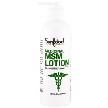 Sunfood Medisinsk MSM Lotion Rejuvenating Cream 8 fl oz (236,6 ml)