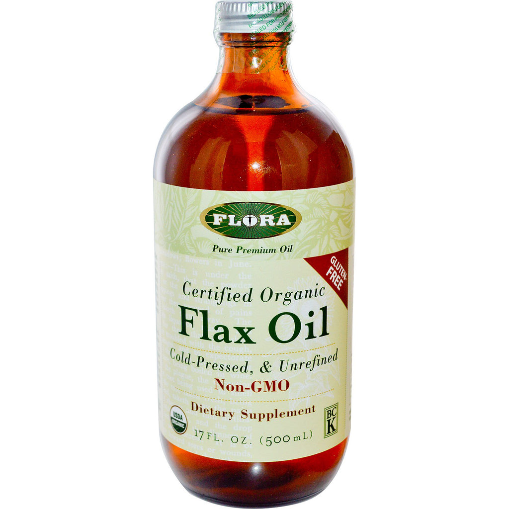 Flora, olio di lino certificato, 17 fl oz (500 ml)