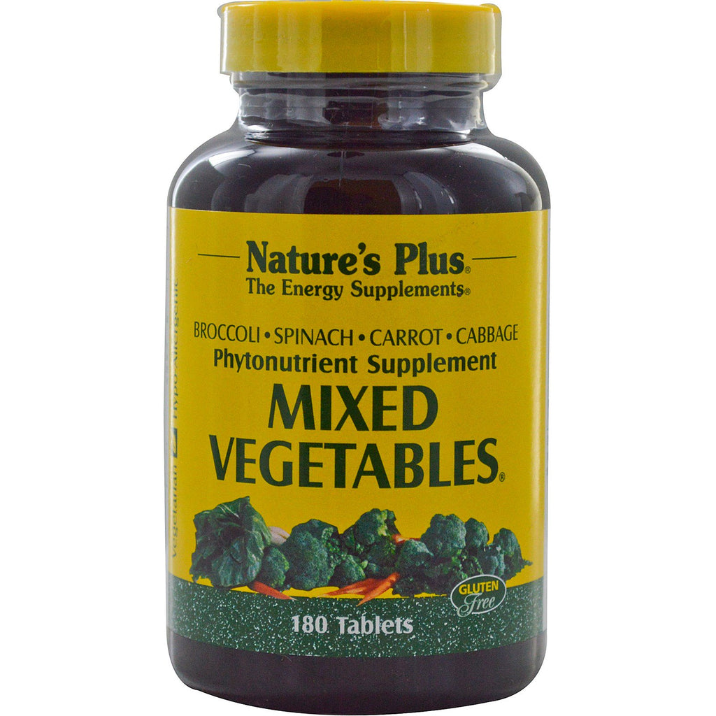 Nature's Plus, blandede grøntsager, 180 tabletter