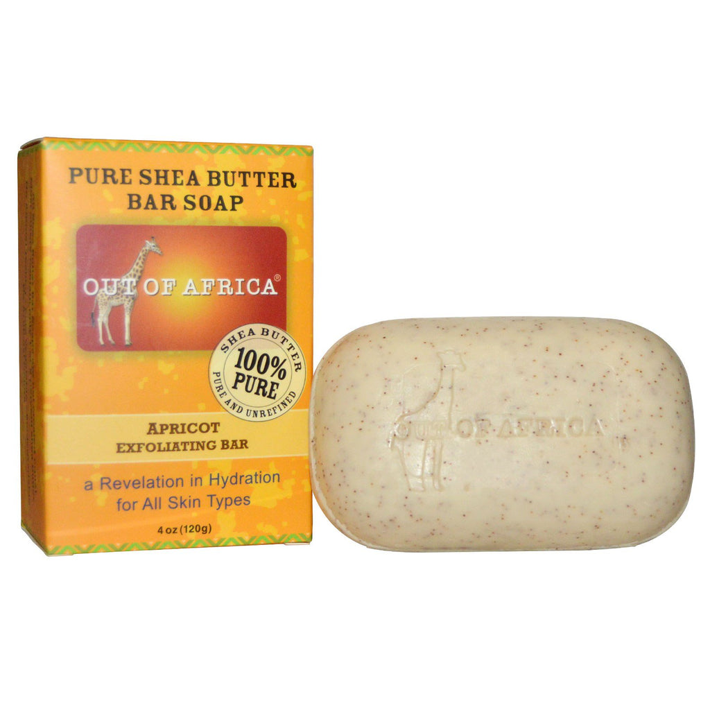 Out of Africa, Pure Shea Butter Bar Soap, Apricot Exfoliating Bar, 4 oz (120 g)