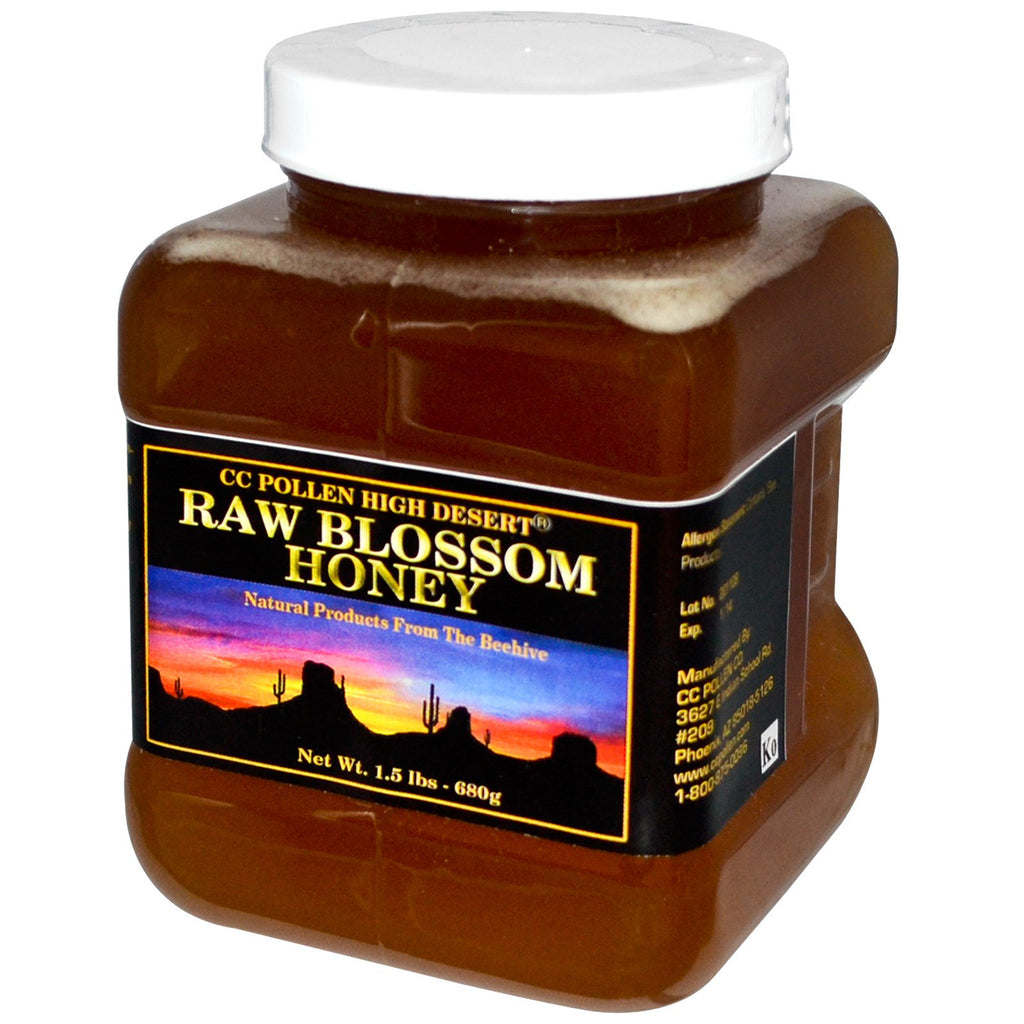 CC-pollen, rå blomstrende honning, 1,5 lbs (680 g)
