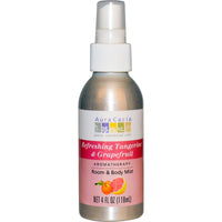 Aura Cacia, Room & Body Mist, Refreshing Tangerine & Grapefruit, 4 fl oz (118 ml)