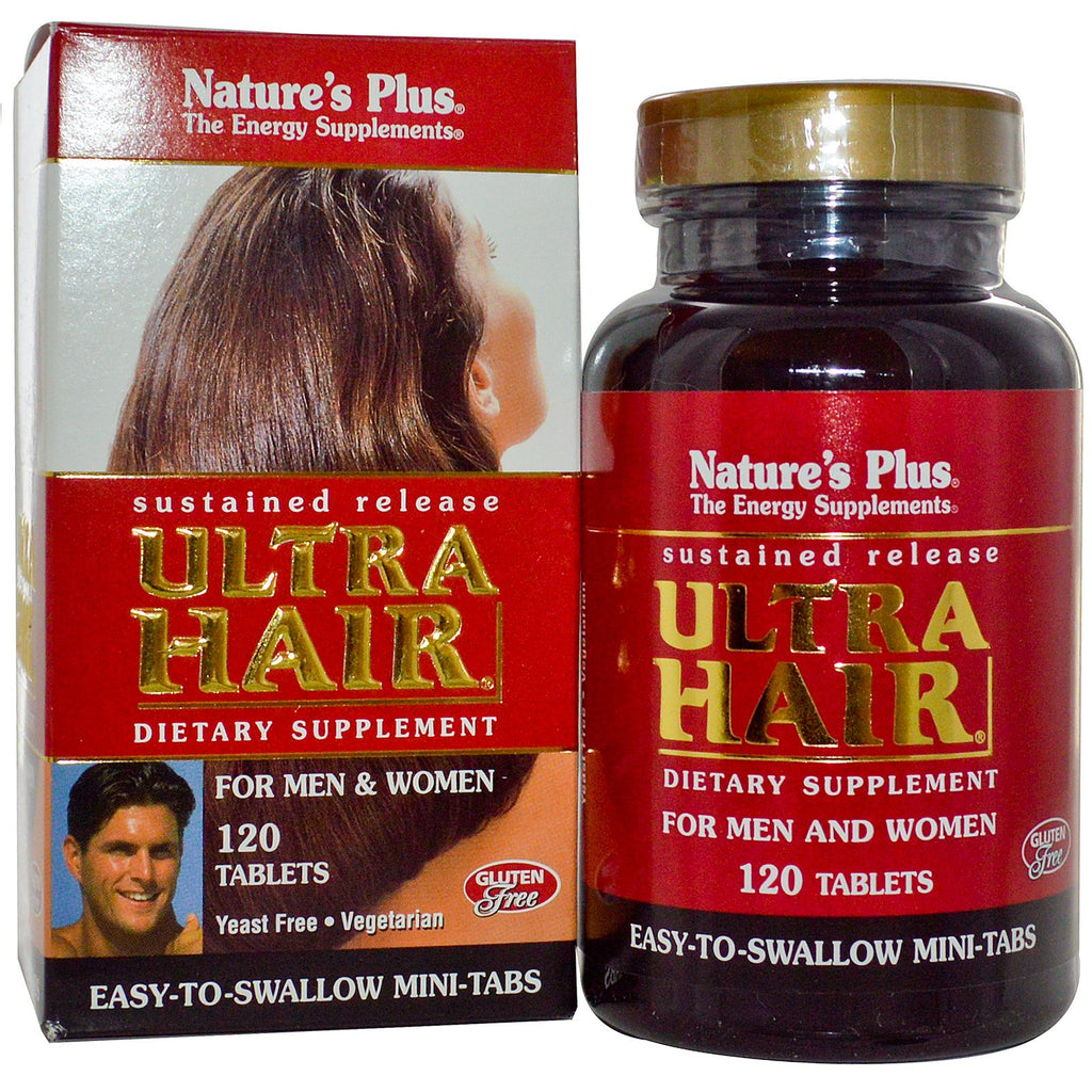 Nature's Plus Ultra Hair o przedłużonym uwalnianiu dla mężczyzn i kobiet 120 tabletek
