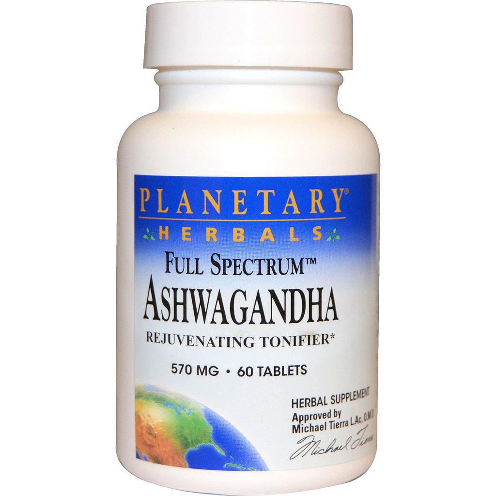 Planetarne zioła, pełne spektrum, ashwagandha, 570 mg, 60 tabletek