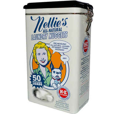 Nellie's All-Natural, Nuggets para lavandería, 50 cargas, 1,55 libras, 1/2 oz
