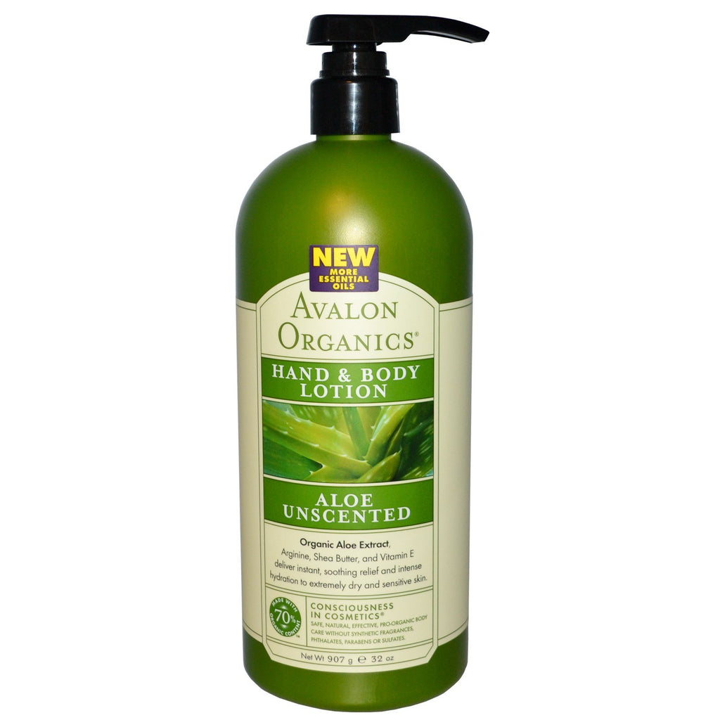 Avalon s, Hand & Body Lotion, Aloe Unscented, 32 oz (907 g)