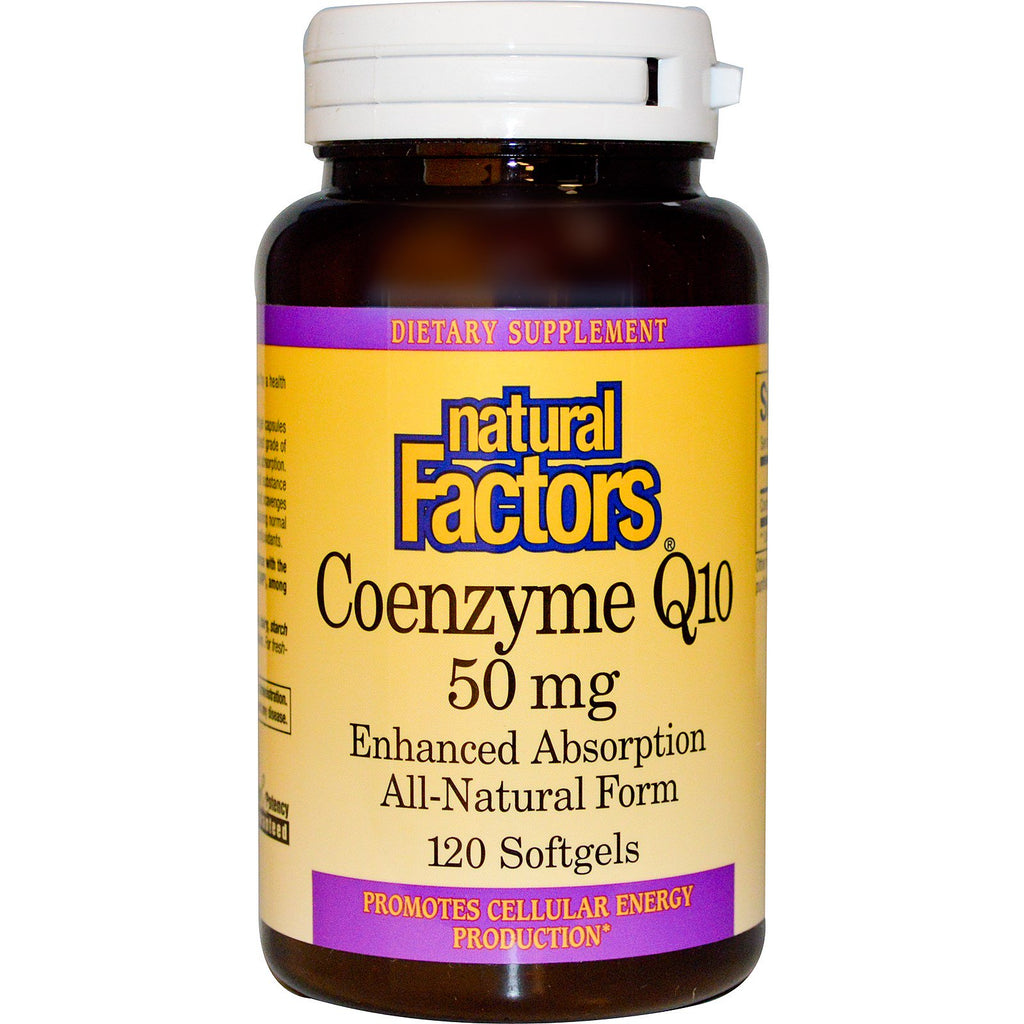 Natural Factors, Coenzima Q10, 50 mg, 120 cápsulas blandas