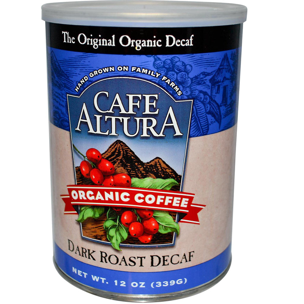 Cafe Altura, kaffe, mörkrost, koffeinfritt, 12 oz (339 g)