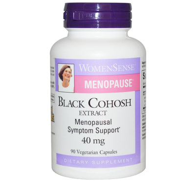 Natural Factors, WomenSense, Ménopause, Extrait d'actée à grappes noires, 40 mg, 90 gélules végétales