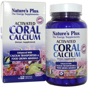 Nature's Plus, 활성 산호 칼슘, 90 식물성 캡슐
