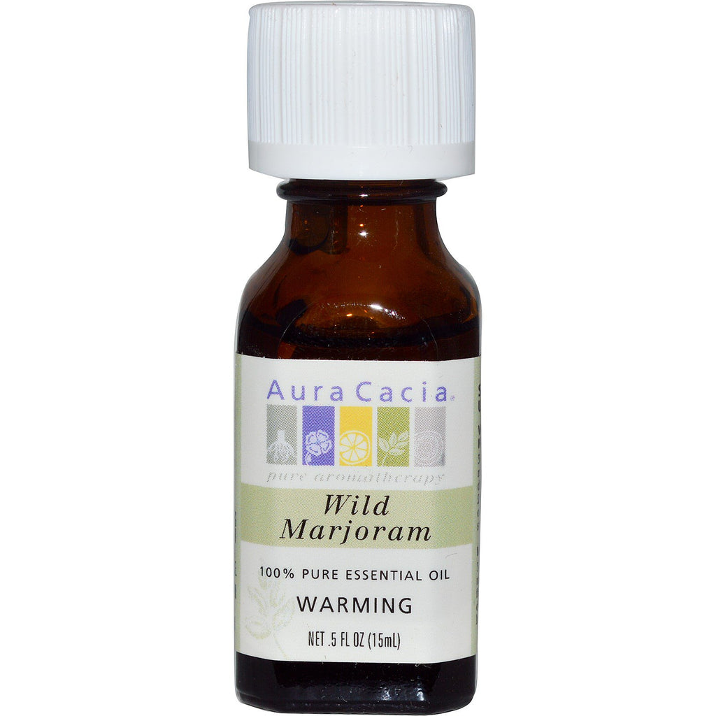 Aura Cacia, 100% Pure Essential Oil, Wild Marjoram, .5 fl oz (15 ml)