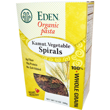 Eden Foods פסטה קמוט ספירלות ירקות 12 אונקיות (340 גרם)