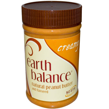 Earth Balance, Natural Peanut Butter and Flaxseed, Creamy, 16 oz (453 g)
