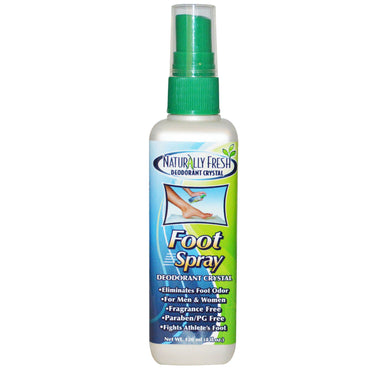 Naturlig frisk, deodorant krystal, fodspray, 4 fl oz (120 ml)
