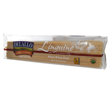 DeLallo Linguine No. 6 Pasta 100 % de trigo integral 16 oz (454 g)