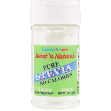 Superieure bron, zoet en natuurlijk, pure stevia, 1 oz (28 g)