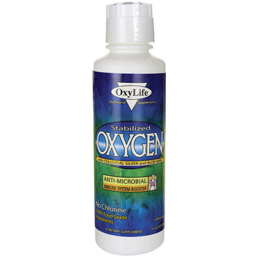 OxyLife, Oxígeno estabilizado, con plata coloidal y aloe vera, 16 oz (473 ml)