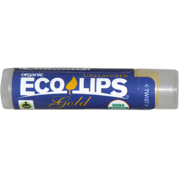 Eco Lips Inc., , Gold Lip Balm, Unflavored, .15 oz (4.25 g)