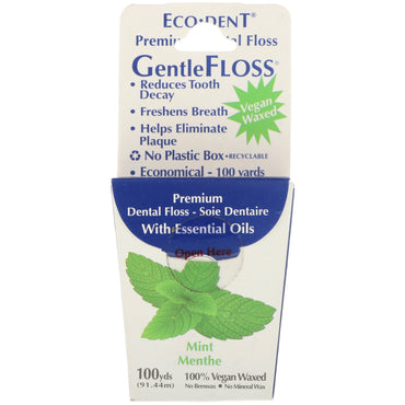Eco-Dent, GentleFloss, Mint, 100 yds (91.44 מ')