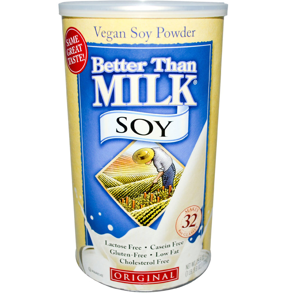 Bedre enn melk, vegansk soyapulver, original, 25,9 oz (736 g)