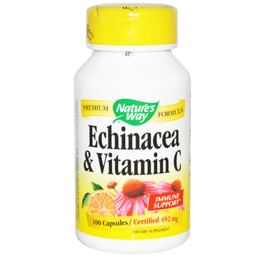 Nature's Way, Echinacea en vitamine C, 492 mg, 100 capsules
