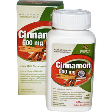 Genceutic Naturals, Cinnamon, 500 mg, 60 NP Capsules