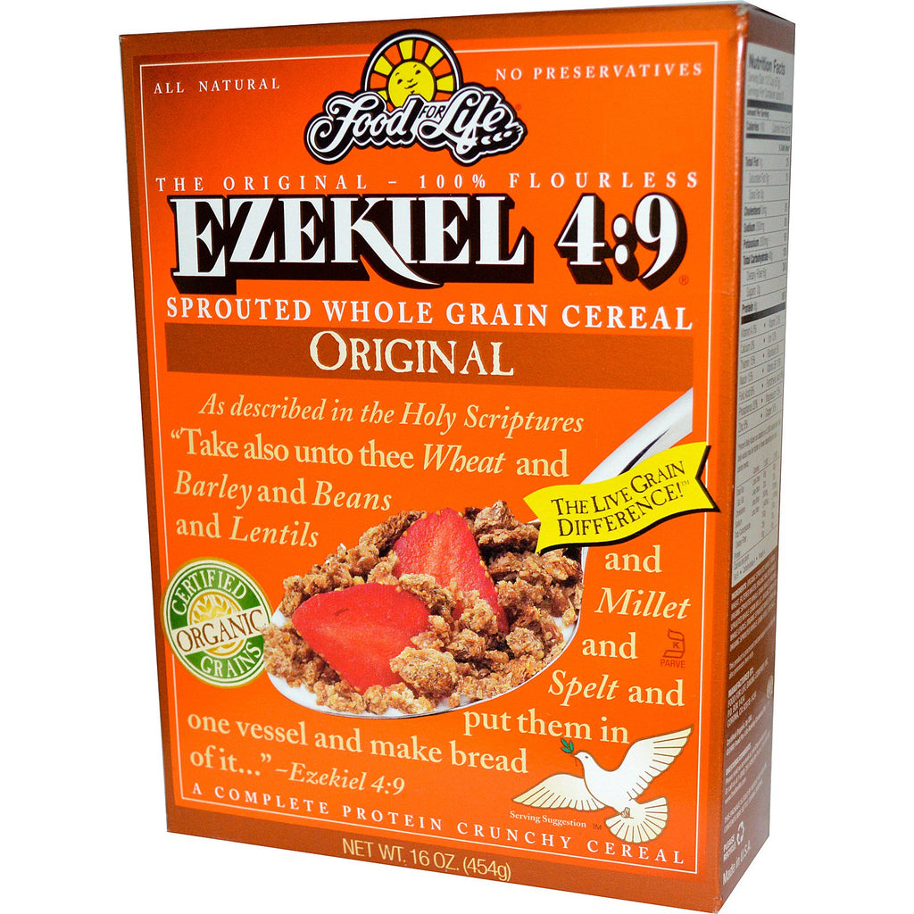 Food For Life, Ezequiel 4:9, cereal integral germinado, original, 16 oz (454 g)