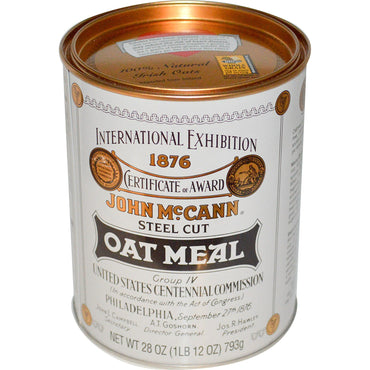 McCann's Irish Oatmeal, harina de avena cortada en acero, 28 oz (793 g)
