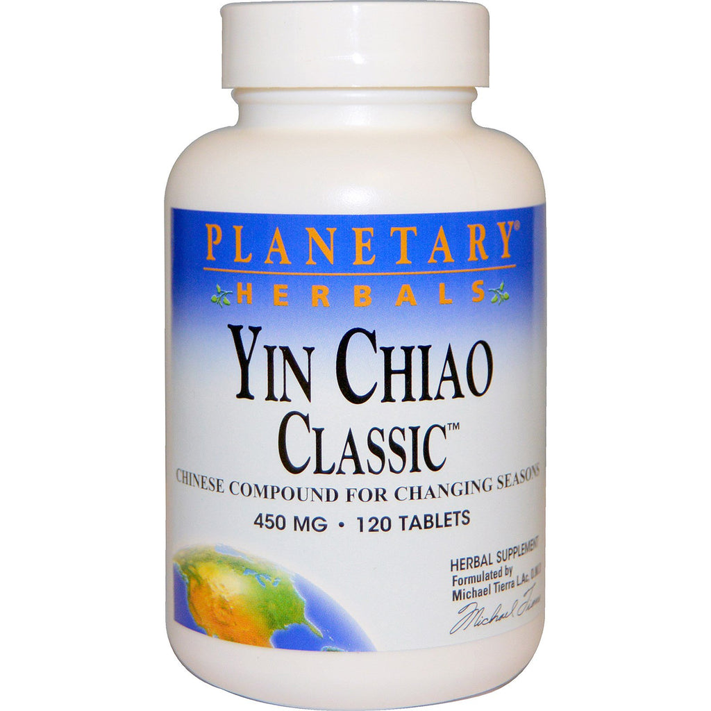 Planetary Herbals, Yin Chiao Clássico, 450 mg, 120 Comprimidos