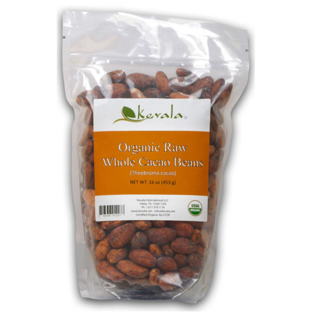 Kevala, rå hele kakaobønner, 16 oz (453 g)