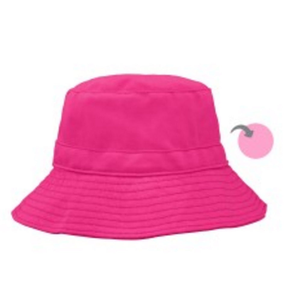 iPlay Inc., כובע דלי הפיך, 9-18 חודשים, ורוד חם/ורוד בהיר