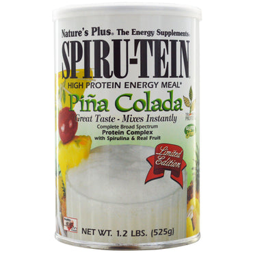 Nature's Plus, Spiru-Tein, High Protein Energy Meal, PiÃ±a Colada, 1.2 lbs (525g)