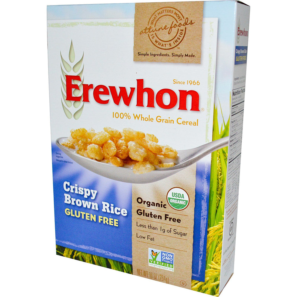 Erewhon, krispigt brunt risflingor, glutenfritt, 10 oz (284 g)