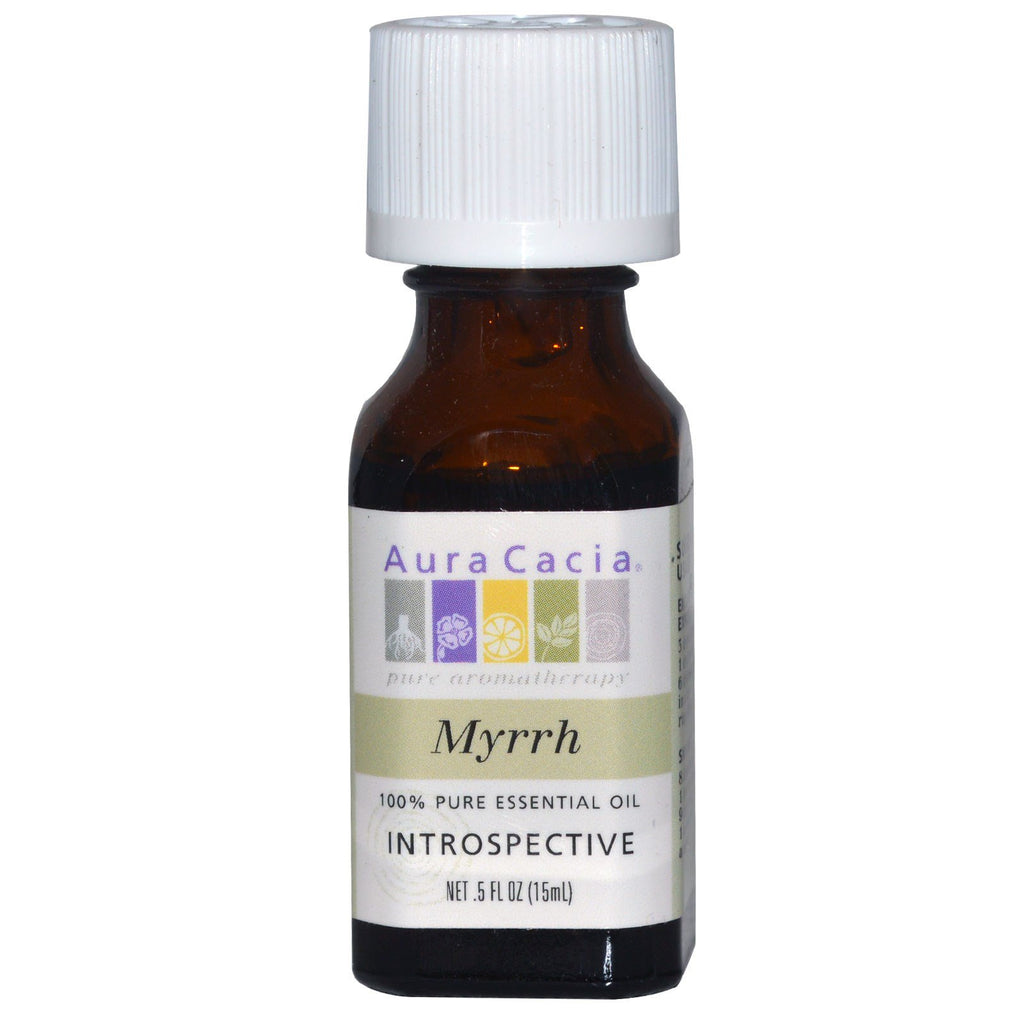 Aura Cacia, 100% pure etherische olie, mirre, .5 fl oz (15 ml)
